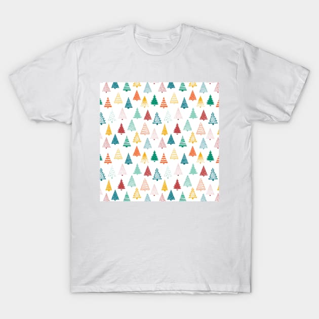 Doodle Christmas Trees T-Shirt by Sandra Hutter Designs